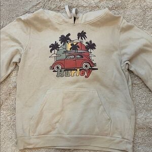 Hurley Beige Hoodie with Vintage Car Graphic
